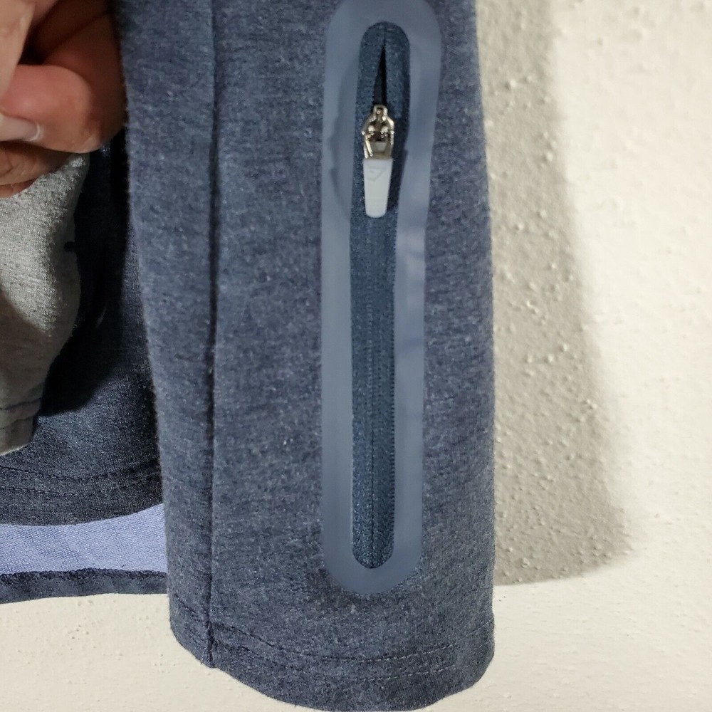 Gymshark Quarter Zip Pullover Athletic Jacket Womens  M Blue Gray Thumb Holes - Picture 11 of 12